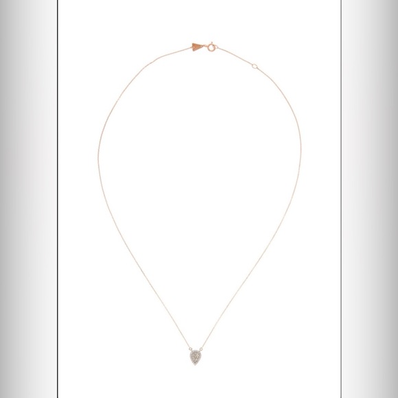 NWT Beautiful ADINA REYTER 14K Gold Diamond Solid Pavé Teardrop Pendant Necklace - Picture 1 of 4